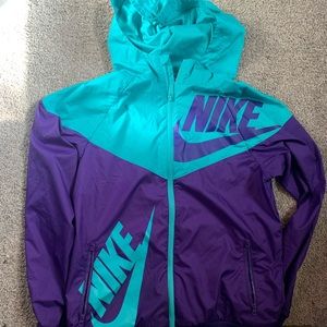 Turquoise and purple nike windbreaker